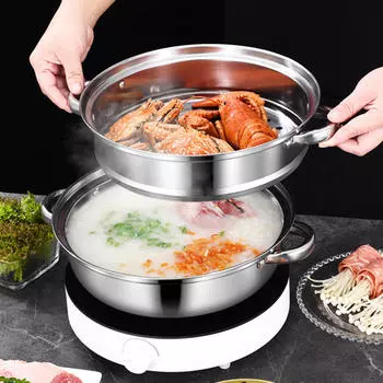 Посуда для пароварки, двухуровневая универсальная посуда для приготовления супа, кухонная плита