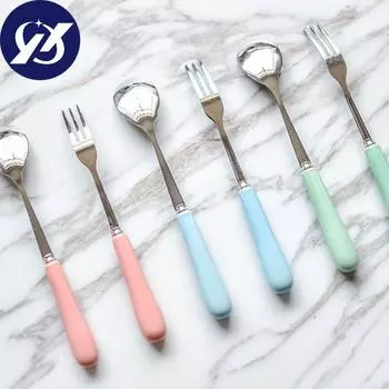Посуда Фруктовая вилка Кофейная ложка Десертная ложка Кухонные принадлежности fork синий