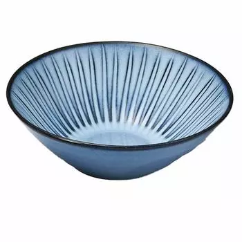 Посуда Hamada Hasami Rizaemon Печь для печи СИНЯЯ резная большая 391170 21см Античаша синий