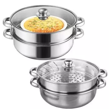 Посуда из нержавеющей стали для приготовления на пару, 1/2/3-слойная кастрюля для овощей, кастрюля премиум-класса для двойного котла, рагу Single-pot