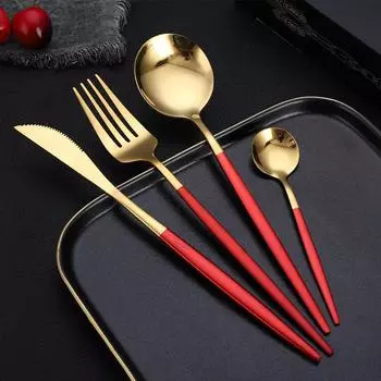 Посуда из нержавеющей стали, нож для западной еды/стейка, вилка и ложка для отеля, подарочный набор посуды из 24 предметов