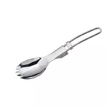 Посуда из нержавеющей стали, складная ложка двойного назначения с зубной вилкой, портативная вилка для улицы, посуда