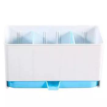 Посуда, кухонный инструмент, палочки для еды, ложка, вилка, контейнеры, инструмент с тремя слотами синий