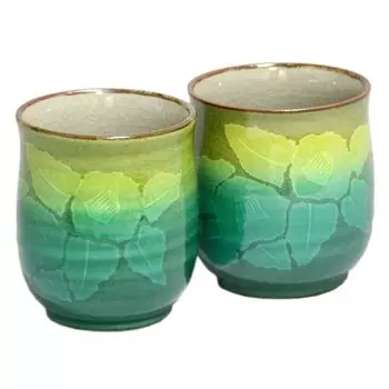 Посуда Кутани групповая чайная чашка Зеленый Цубаки ЯПОНИЯ КУТАНИ (пара чашек) зелёный