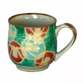 Посуда Кутани Кружка для печи Мияма Кинкатамацубаки зелёный