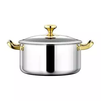 Посуда с антипригарным покрытием Бытовая кастрюля Газовая индукционная плита Кашеварка Сковорода Утолщенная кастрюля из нержавеющей стали 304