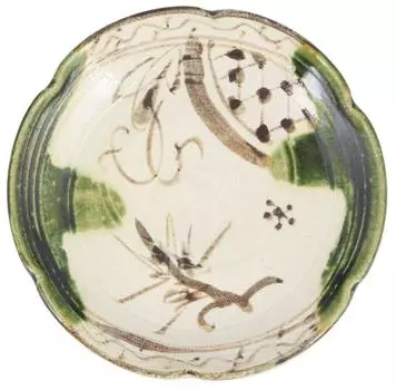 Посуда Сэто Накадзима Сиокуса 6 дюймов Тарелка-блюдо Орибэ Диаметр 18 см Орибэ Тэцуэ Сделано в Японии Контейнер Орибэ прибл.. 004-0012a