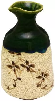 Посуда Seto Tokkuri большой емкости примерно 290 мл Oribe Shibuiri Сделано в Японии Rokubei Kato (Деревянная коробка) 007-0011 зелёный