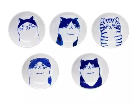 Посудомоечная машина Yamakatsu Mino Toen Small Bean Lost Cat, микроволновая печь, поставляется в деревянной подарочной миске, миска, столовые приборы, фарфор, кошка, Shichita, безопасно, безопасно, белый