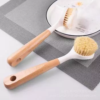 Pot Brush Sisal Household Kitchen Brush Pot Dishwashing Artifact Washing Pot Non-stick Oil Brush Long Handle Cleaning Brush Descaling Oil Stains