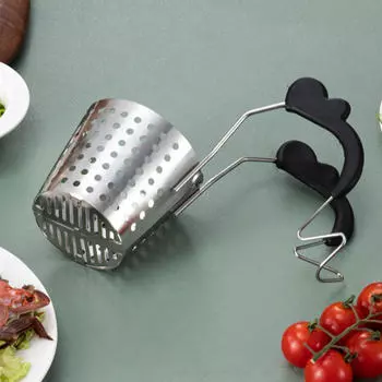 Pot Hanging Basket, Strainer Spoon with Hook, Comfortable Grip Colander Pasta Strainer, Mesh