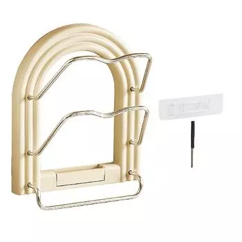 Органайзер для крышек кастрюль, настенная полка, не требующая сверления, экономящая место, из алюминиевого сплава, подставка для крышек сковородок для