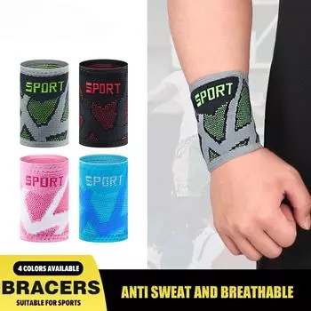 Пот-отводящие напульсники, высокоэластичные, дышащие, впитывающие пот напульсники для занятий спортом в спортзале, бега, баскетбола, 1 шт. зелёный