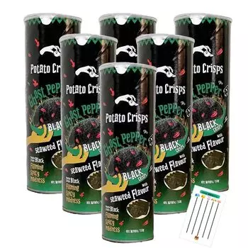 Potato Chips Ghost Pepper Potato Chips Super Spicy Black Chips 150g Lottery of +Chabel (Set 6, Nori)