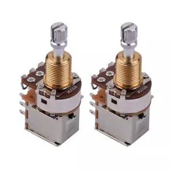 Потенциометры для бас-гитары для электрогитары, горшки с разделенным валом, кнопочный переключатель, детали для гитары, 2 шт. B500K золотой