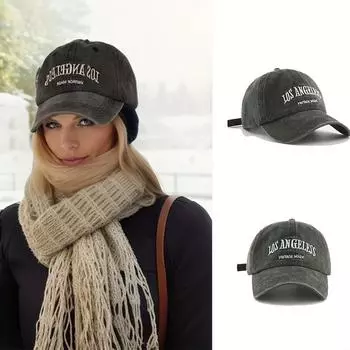 Потертая потертая женская бейсбольная бита с мягким верхом, американская винтажная универсальная кепка с вышивкой