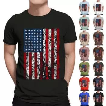 Потертые футболки на День независимости для мужчин, мужские футболки на День независимости, топы на День независимости, рубашки для мужчин, патриотический наряд, подарки L чёрный