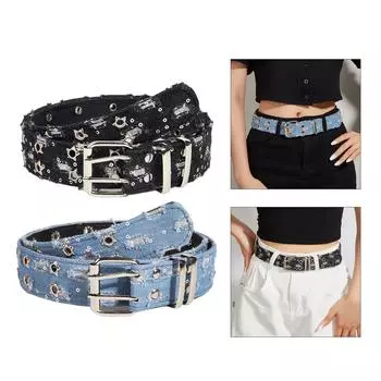 Потертый пояс для женщин поясная цепочка поясная цепочка со звездами цепочка на живот для платья пояс с люверсами в стиле вестерн поясная цепочка на талию чёрный