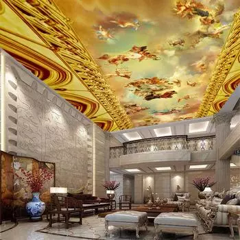 Потолочная фреска Европейская фреска ангела 3d обои для гостиной Фреска потолочные обои домашний декор 200 cm(W) x 140 cm(H)