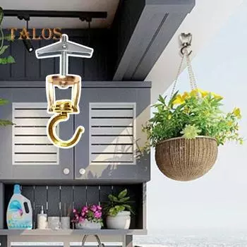 Потолочные крючки для подвешивания растений. Металлические крючки для растений, вращающиеся на 360°. Простая установка. Прочные ввинчивающиеся крючки для кормушек. Лампы. Кашпо. 2pcs белый