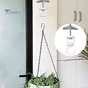 Потолочные крючки для подвешивания растений. Металлические крючки для растений, вращающиеся на 360°. Простая установка. Прочные ввинчивающиеся крючки для кормушек. Лампы. Кашпо. 2pcs белый