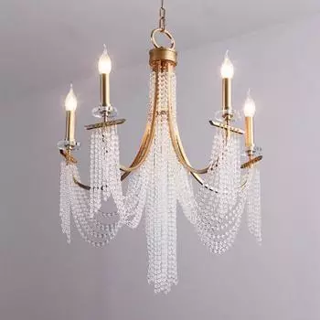Потолочные люстры-свечи золотые новые светодиодные классические подвесные светильники винтажные украшения для дома светильники для декора столовой Cold White