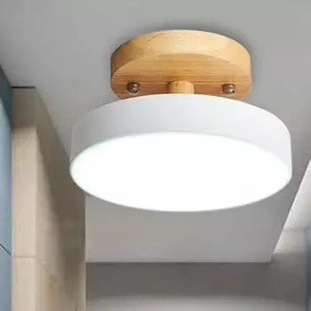Потолочные светильники для прихожей в скандинавском стиле, деревянный балкон, круглый гардероб, столовая, кабинет, спальня, освещение для ванной комнаты, промышленное освещение серый