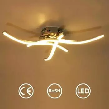 Потолочные светильники Потолочные светильники в стиле скандинавского модерна и минимализма, линейные креативные светильники, светодиодные волнообразные светильники с тремя точками White белый