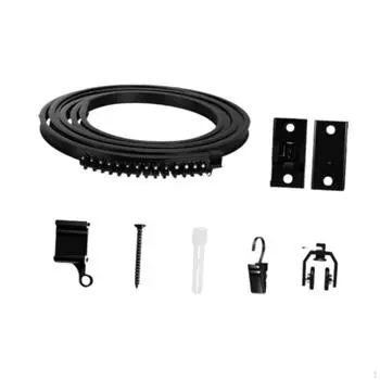 Потолочный карниз для штор, гибкое крепление, изогнутая система карнизов черного цвета длиной 16,4 фута