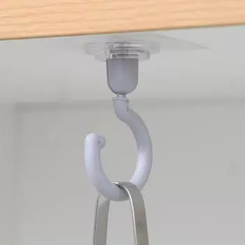 Потолочный крючок-палка, вращающийся на 360°, потолочный настенный крючок для дома, многофункциональный, для кухни, ванной комнаты, самоклеящийся крючок 1PCS серый