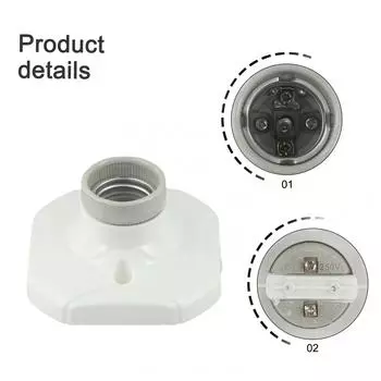 Потолочный патрон для лампы с байонетным креплением E27, белый