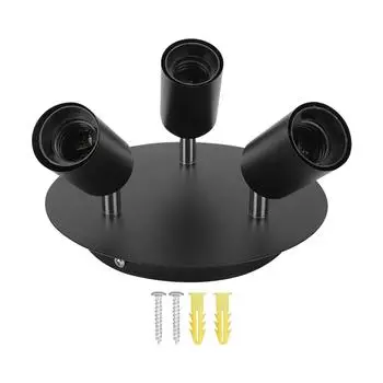 Потолочный патрон для точечного светильника с вращающимся основанием, 3 головки, потолочный патрон для светильника E27, держатель для трекового светильника