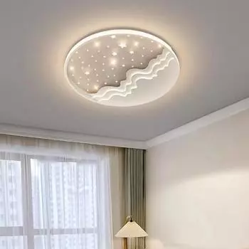 Потолочный светильник для детской комнаты с регулируемой яркостью, современный минималистский, художественный, креативный, звездное небо, луна, солнце, подарок для мальчика и девочки, декоративная лампа LED Cold White