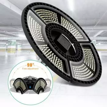 Потолочный светильник для гаража IP65 Водонепроницаемый деформируемый E27 Энергосберегающий 3000K Теплый белый свет Светодиодный светильник для магазина B