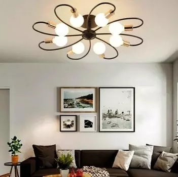 Потолочный светильник для спальни в скандинавском стиле, люстра в американском стиле кантри, детская светодиодная лампа, потолочный подвесной светильник для гостиной 6 Lamp head