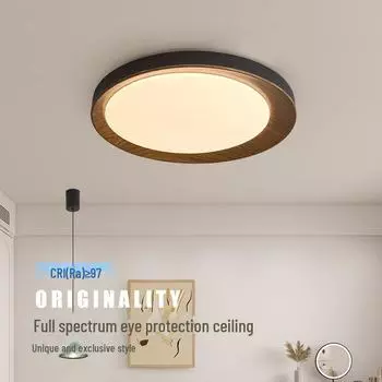 Потолочный светильник для спальни Wabi-Sabi 2024 года из орехового дерева: Б/у, полный спектр защиты глаз Three-color Changing