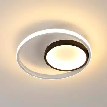 Потолочный светильник Goeco круглый светодиодный алюминиевый черно-белый 30305 см теплый свет 3000 К 30 Вт 220 В для столовой