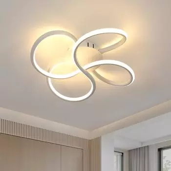 Потолочный светильник Goeco нерегулярный алюминиевый белый 42x42x10 см теплый свет 3000 К 40 Вт 220 В для гостиной