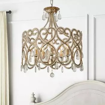 Потолочный светильник из французского хрусталя в форме сердца, романтическая подвесная лампа для спальни принцессы, американская люстра для столовой, гостиной, декор Cold White