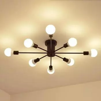 Потолочный светильник из кованого железа в скандинавском стиле, индивидуальный светильник для большой гостиной, простой современный светильник для столовой, кабинета, спальни No bulb