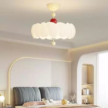 Потолочный светильник кремового цвета во французском средневековом стиле для главной спальни и детского кабинета - полный спектр защиты глаз Three-color light