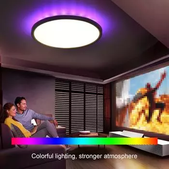 Потолочный светильник RGBCW BT, потолочный светильник для спальни с дистанционным управлением и бесступенчатой регулировкой яркости Round