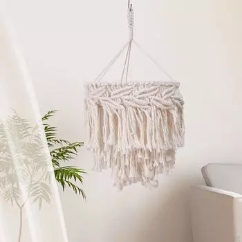 Потолочный светильник ручной работы в технике макраме для дома и ресторана Style B