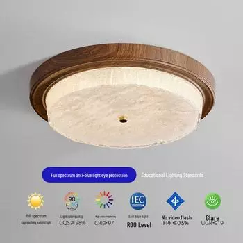 Потолочный светильник с полным спектром защиты глаз - японский стиль для спальни, французское стекло для ресторана, кабинета и балкона Three-color light