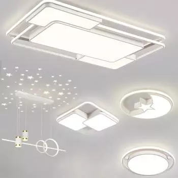 Потолочный светильник с регулируемой яркостью Современный внутренний светильник для спальни, гостиной, столовой, потолочный светильник для домашнего освещения, квадратный круглый акриловый светильник Tricolor light