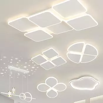 Потолочный светильник с затемнением, современное простое внутреннее освещение, подходящее для спальни, гостиной, столовой, квадратные и круглые акриловые светильники Cold White