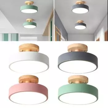 Потолочный светильник заподлицо с деревянным зерном, современный, супер яркий, для гостиной, спальни, кухни, балкона, прихожей, круглый потолочный светильник, украшение светильника белый