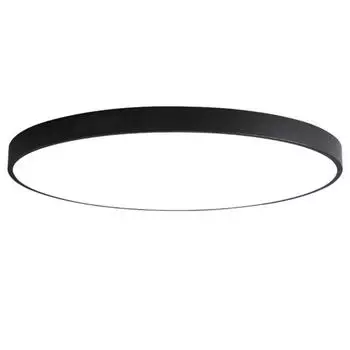 Потолочный светильник заподлицо, современный супертонкий ультра яркий теплый белый свет 27 Вт, круглая лампа для гостиной, спальни, товары для дома White Light. чёрный