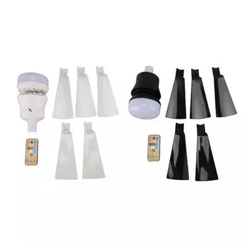 Потолочный вентилятор, 3000 К - 6500 К, регулируемая яркость, 3 скорости ветра, 3 таймера, цоколь E26, светильник с White