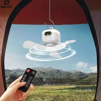 Потолочный вентилятор для кемпинга 8000 мАч USB перезаряжаемый палаточный потолочный вентилятор портативный уличный подвесной вентилятор со светодиодной подсветкой и пультом дистанционного управления белый